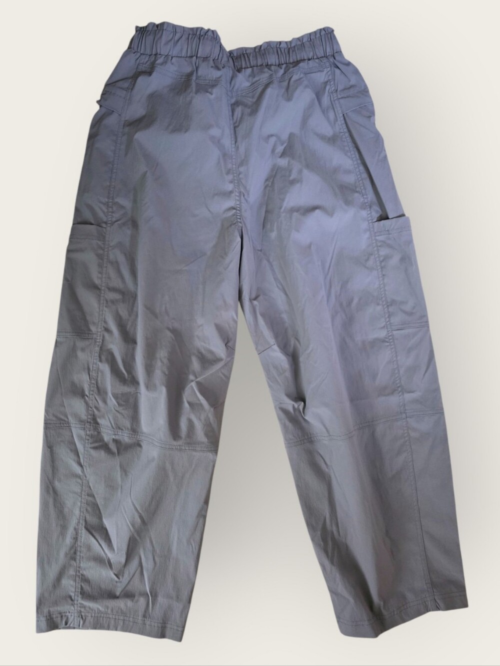 Halara Cargo Pants, Drawstring Elastic Waist, Barrel Wide. Grey. Womens Large. - Picture 3 of 8